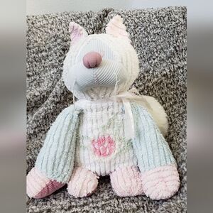 CWC Chenille plush CAT  Stuffed Animal 14” Pink Blue White Green